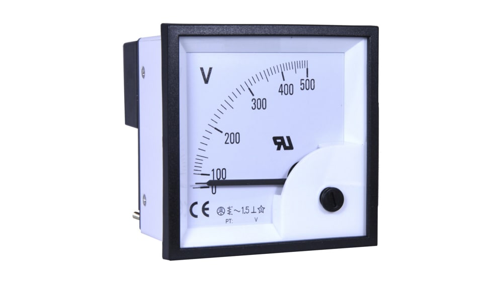 RS PRO Analogue Voltmeter AC ±1.5 %, 68 x 68 mm