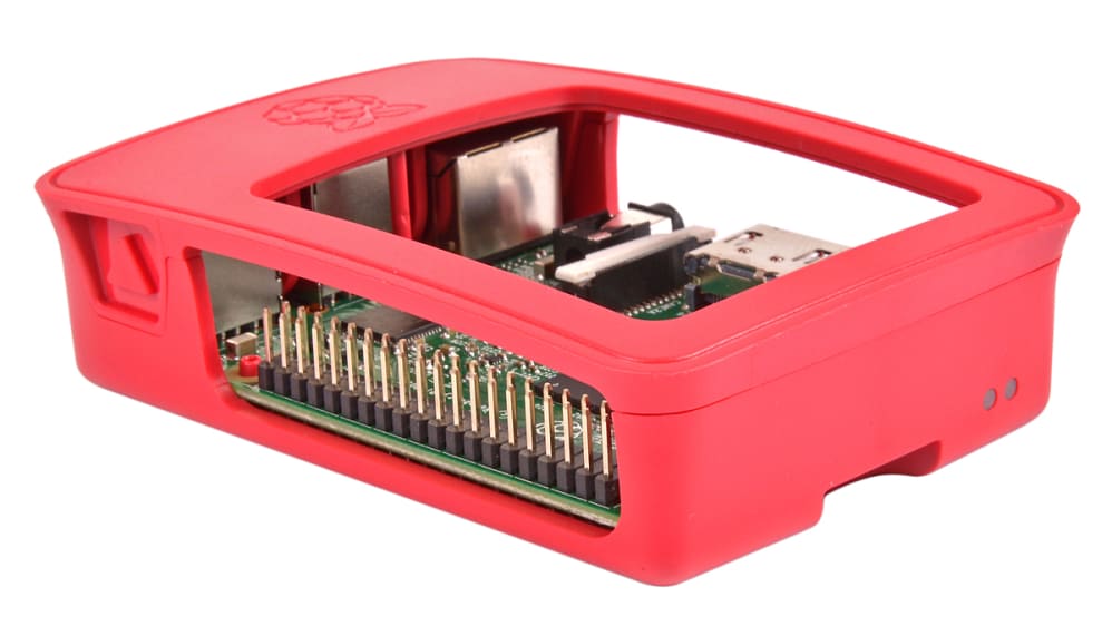 Boîtier pour carte de développement, Coffret officiel Raspberry Pi 3 modèle  A+ Plastique Rouge/Blanc