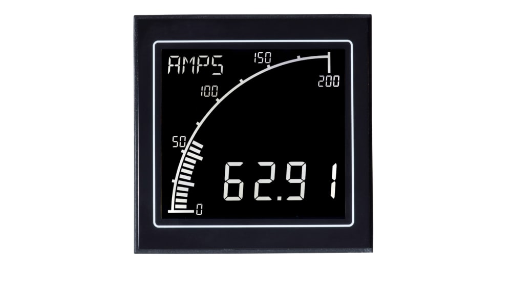 Amperímetro digital de panel AC Trumeter, 0,5%, dim. 68mm x 68mm