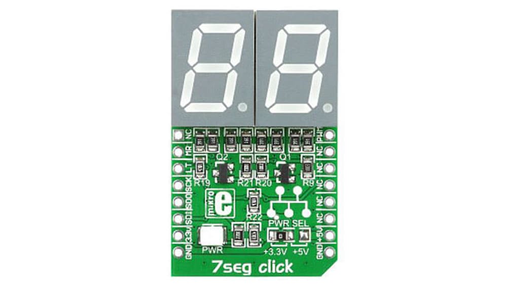 MikroElektronika MIKROE-1201 LEDドライバ評価キット 7-Segクリック