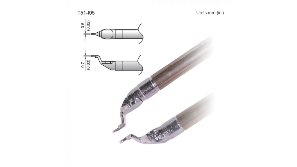 ハッコー はんだごて交換コテ先 T51シリーズ0.5mm、0.7mm, 極細T51-I05