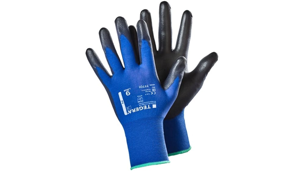 手袋 Tegera 作業用手袋, サイズ：11, ナイロン, 黒,青, 77701-11 | RS