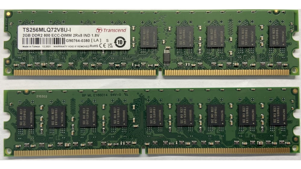 TS256MLQ72V8U-I Transcend GB DDR2 Desktop, Laptop RAM, 800Mbit - Main Image