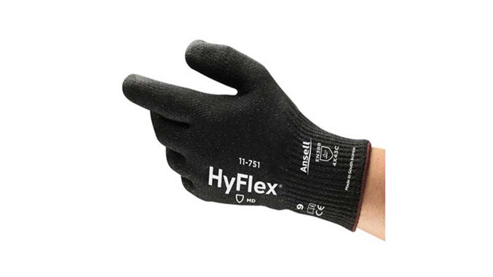 11751VP070 Ansell HyFlex 11-751 Black Glass Fiber, HPPE, Nylon