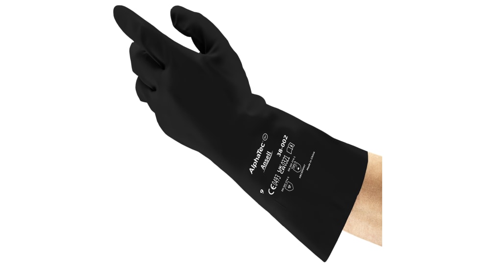 38002PP110 | Ansell AlphaTec 38-002 Isolierte, schnitt- und schlagfeste Handschuhe  Butyl Schwarz Polymer 2 | RS