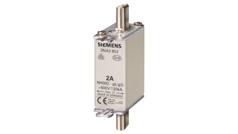 3NA3822 | Siemens 63A NH Fuse, NH000, 500V ac | RS