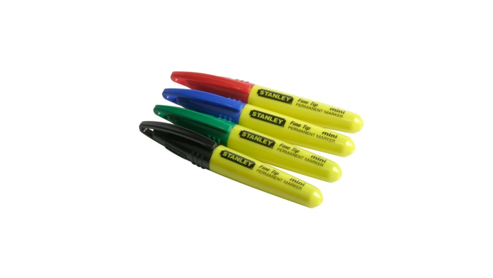 1-47-329 Stanley Fine Tip Black, Blue, Green, Red Marker Pen RS