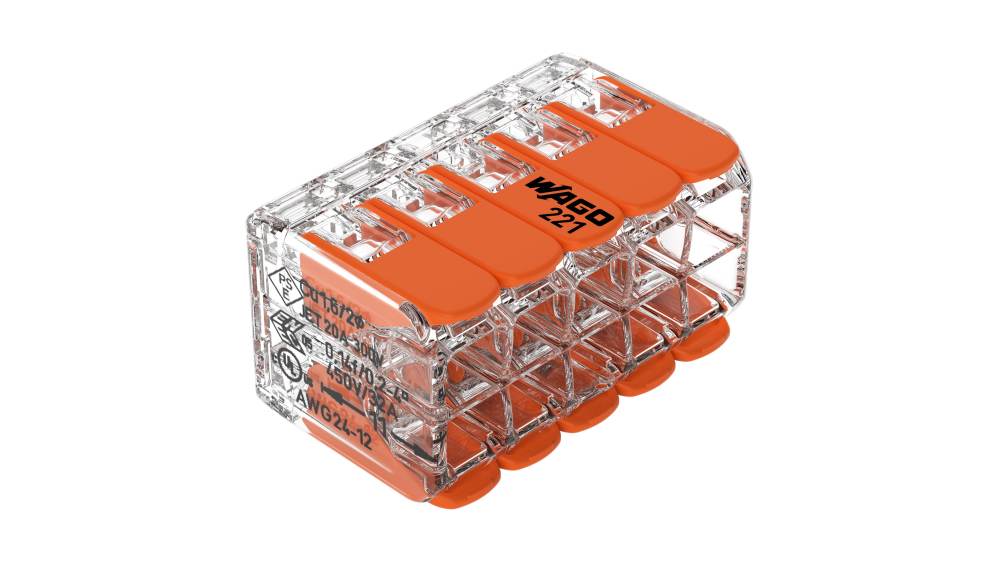 221-420 | WAGO スプライスコネクター 221, 10極, 12AWG, 24 AWG 32A