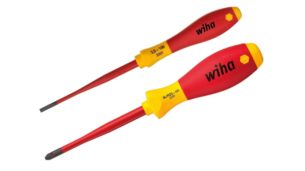 36333 Wiha SB 3201 S204 Pozidriv Slotted Insulated Screwdriver Set 2 Piece RS