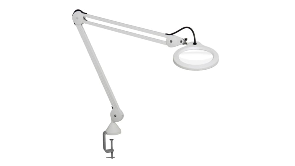 LFG028261, Luxo LFM LED Magnifying Lamp with Table Clamp Mount, 5dioptre,  127mm Lens Dia., 127mm Lens