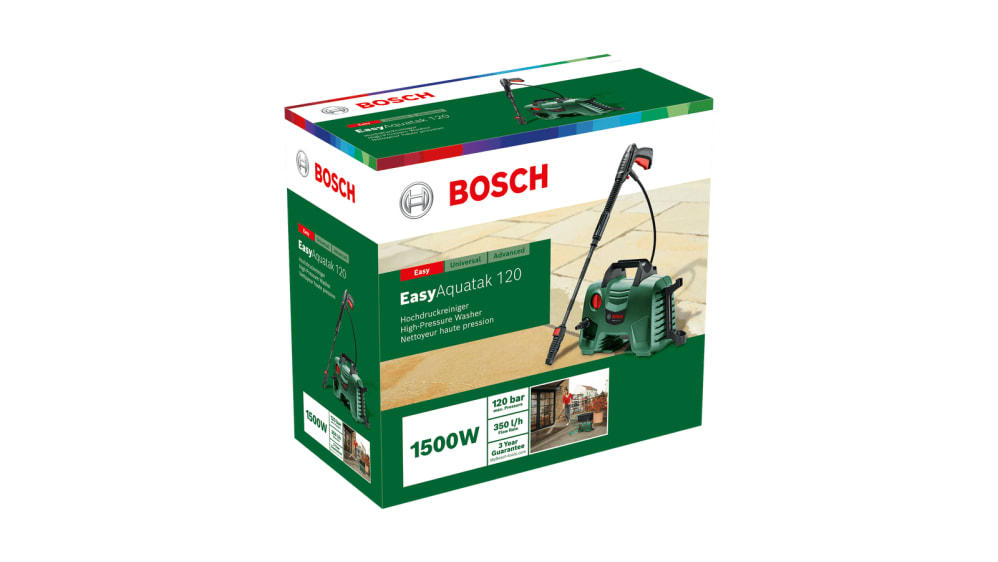 Hidrolimpiadora Bosch 06008A7971, EasyAquatak 120, 120bar, 350l/h, con  enchufe británico, 1.5kW