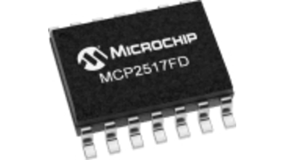 マイクロチップ, CANコントローラ, 8Mbps, 20 mA, 14-Pin, MCP2517FD-H