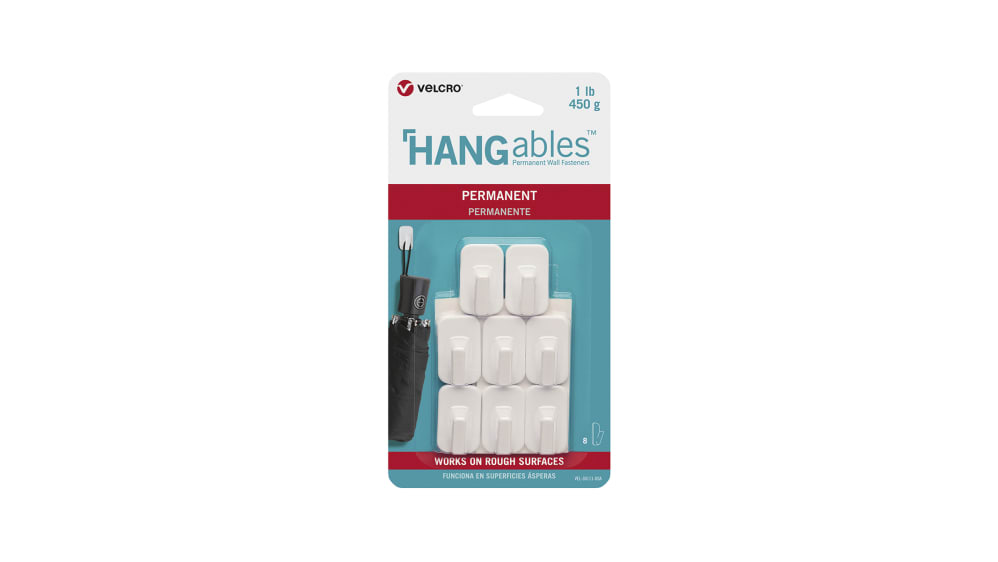 VEL-30111-WEU Velcro HANGables 19 x 32 mm White Adhesive Hook x