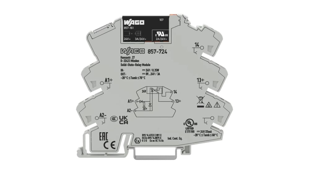 Wago ソリッドステートリレー 最大負荷電流:3 A 最大負荷電圧:24 V 