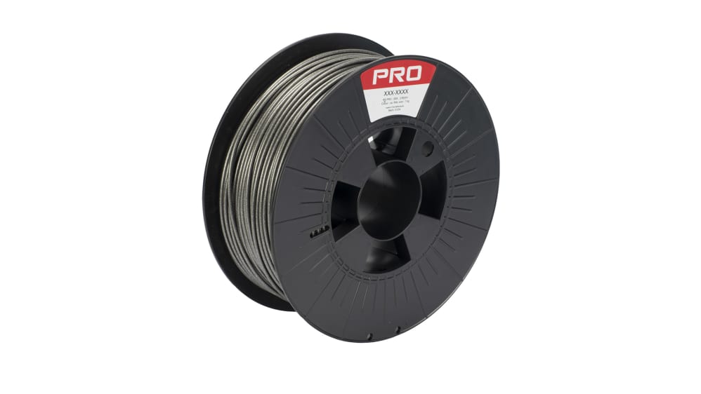 Filament pour imprimante 3D RS PRO, PLA Pailleté, Ø 2.85mm, Gris, 1kg, FDM