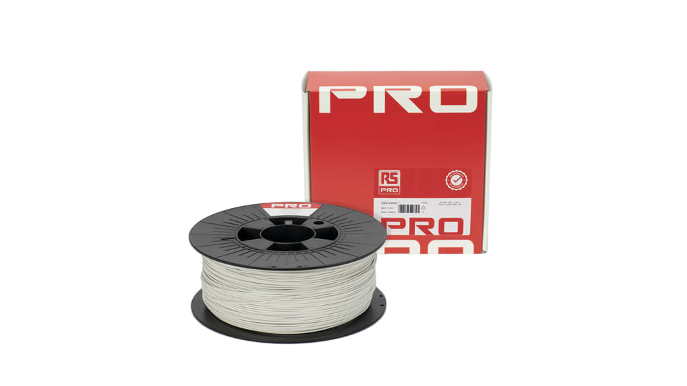 Filament pour imprimante 3D RS PRO, PLA, Ø 1.75mm, Blanc, 1kg, FDM