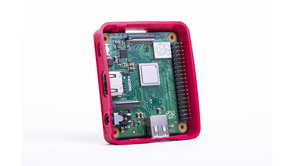 Pi3A+ Case, Boîtier Raspberry Pi 3 A+ Official en Plastique Rouge, Blanc