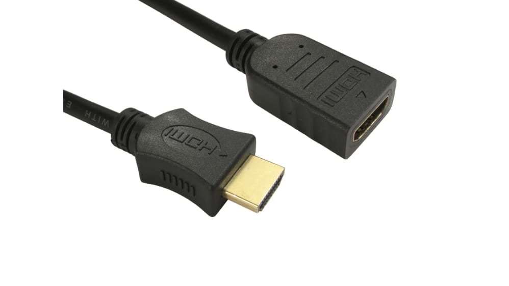 Cable HDMI Negro RS PRO, A: HDMI Macho, B: HDMI Hembra