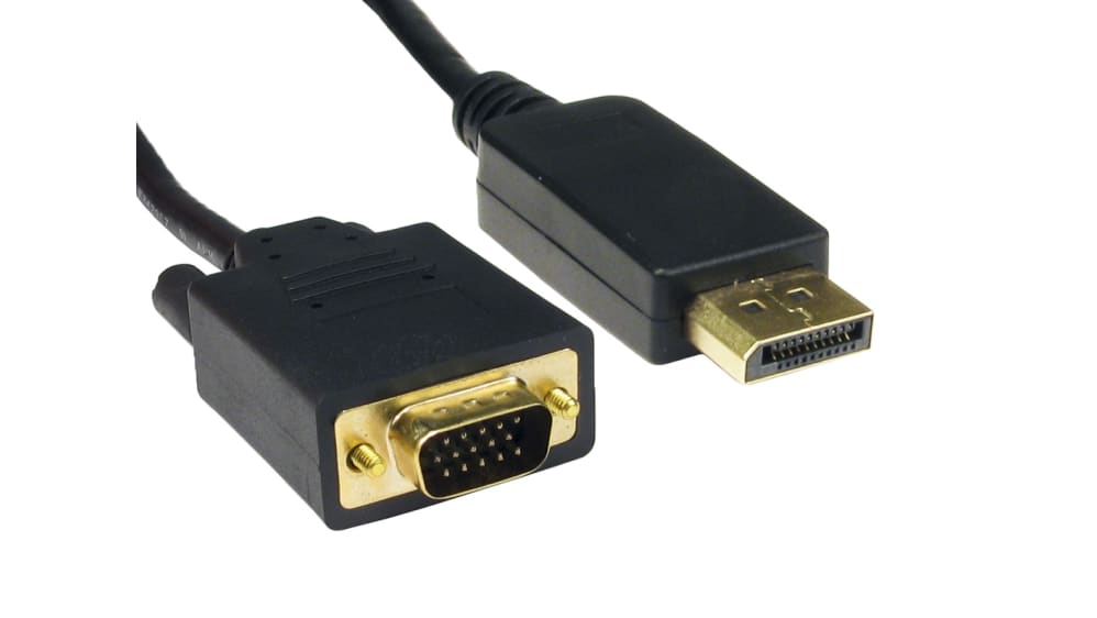 Cable DisplayPort negro RS PRO con. B: VGA macho, long. 5m