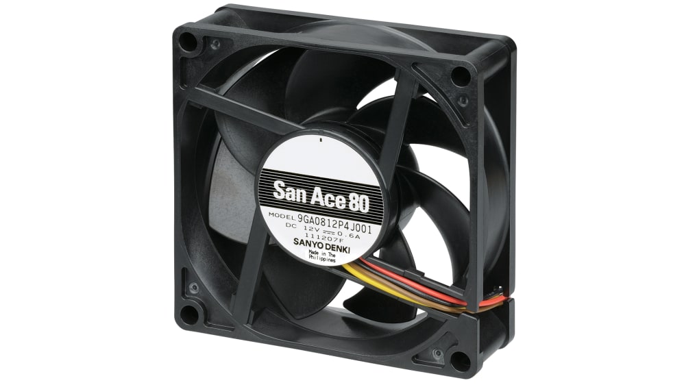山洋電気 軸流ファン 電源電圧：12 V dc, DC, 80 x 80 x 25mm