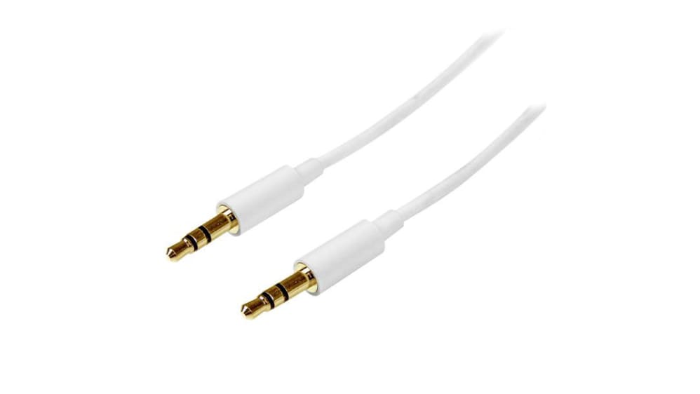 Startech : CABLE AUDIO STEREO MINI-JACK 3.5MM SLIM 2M - M/M - WHITE