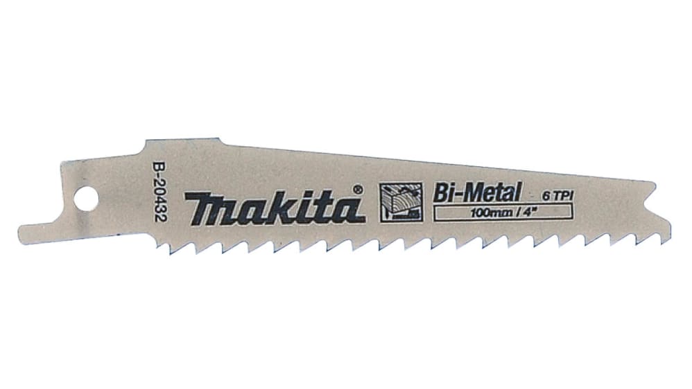 B 20432 Makita 6 Teeth Per Inch 100mm Cutting Length Reciprocating Saw Blade Pack of 5 RS