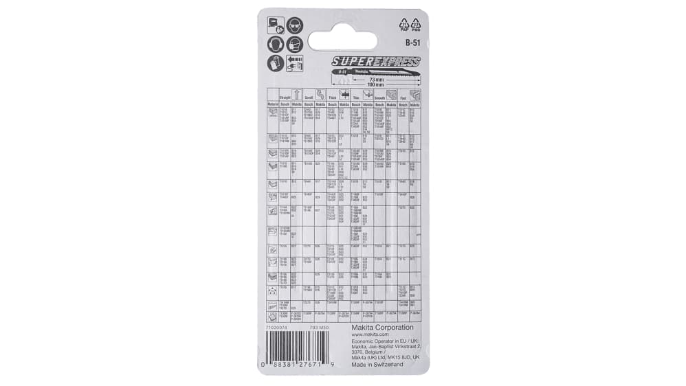 B-06476 | Makita, 10 → 18 Teeth Per Inch 75mm Cutting B-06476 | Makita, 10 → 18 Teeth Per Inch 75mm Cutting