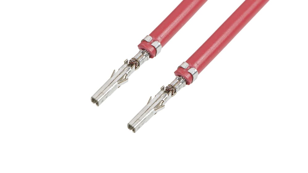 215343-2113, Molex Male Mini-Fit Jr. to Unterminated Crimped Wire, 225mm,  0.75mm², Red