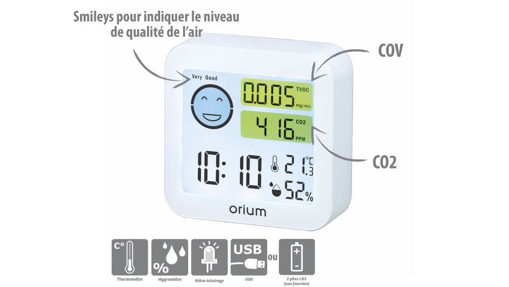 Capteur de CO2 (NDIR) à 99 €, Quaelis 14, Orium