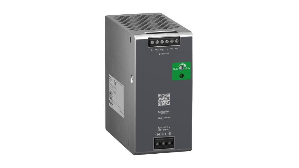 ABLS1A24100, Alimentatore a montaggio su guida DIN Schneider Electric, 24V,  10A, 100-240 V, 140-340 V, 240W