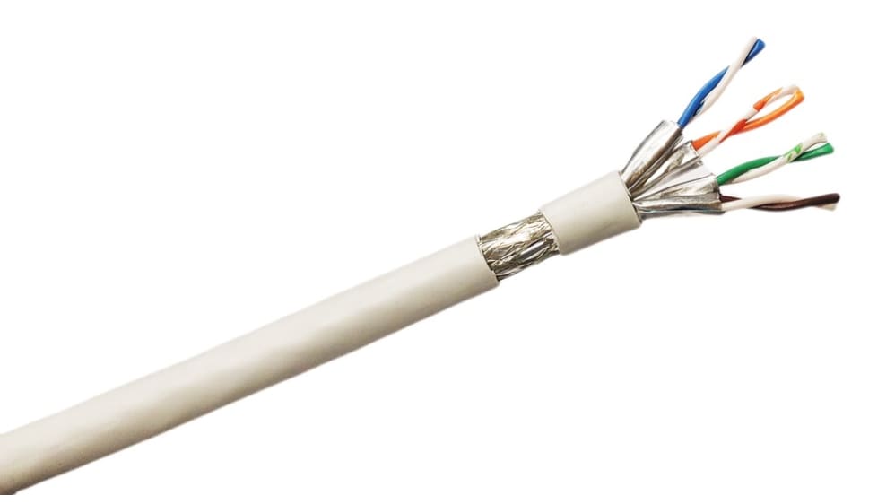 Câble Ethernet catégorie 6a SF/FTP RS PRO, Gris, 100m PVC Sans terminaison