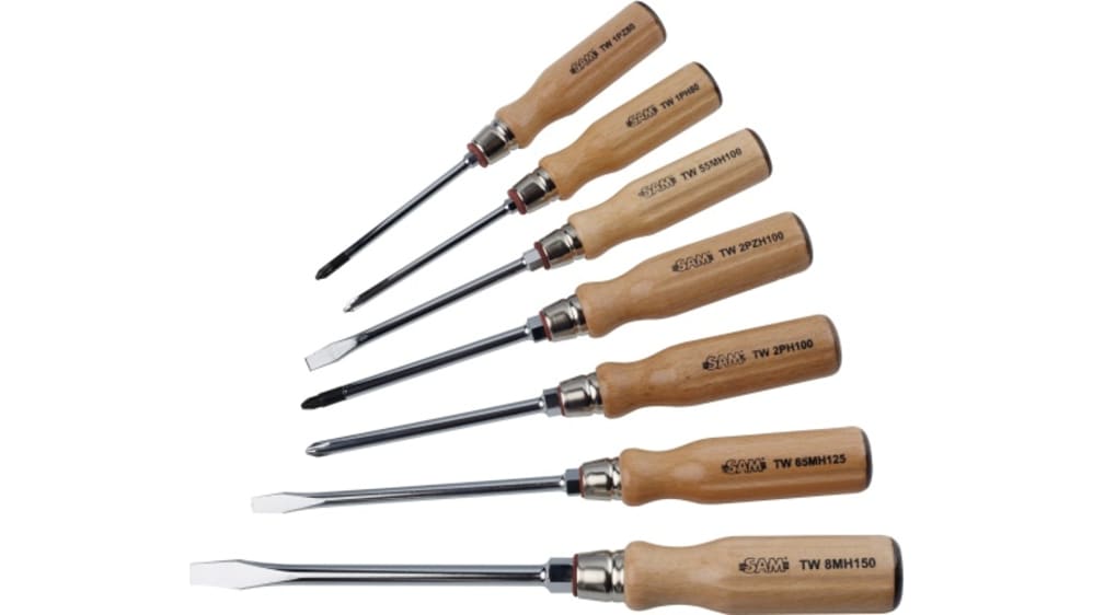 Wooden handle screwdriver set top