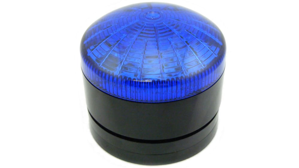 RS PRO, LED Blitz, Dauer Signalleuchte Blau, 110 V ac, 230 V ac, Ø 76mm x  49mm