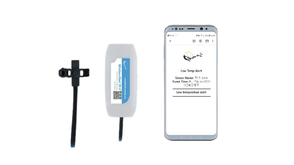 Wireless Alert TP-P - Battery-powered pipe temperature sensor