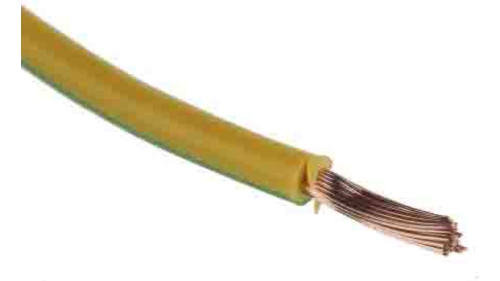 RS PRO Green/Yellow 2.5 mm² Hook Up Wire, 14 AWG, 50/0.25 mm, 305m