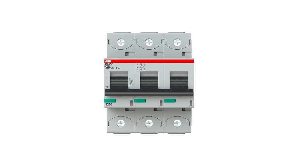 2CCF019610R0001 S803PV-SP10 kA ABB S800PV MCB, 3P Poles, 10A Curve B  RS