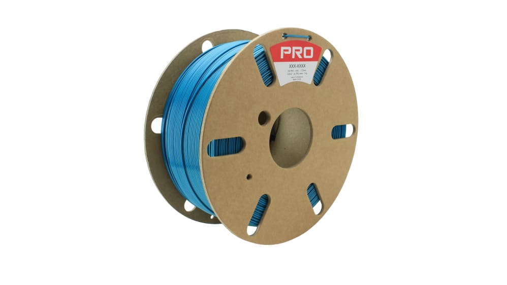 Filament pour imprimante 3D RS PRO, PET, Ø 1.75mm, Bleu, 1kg, FDM