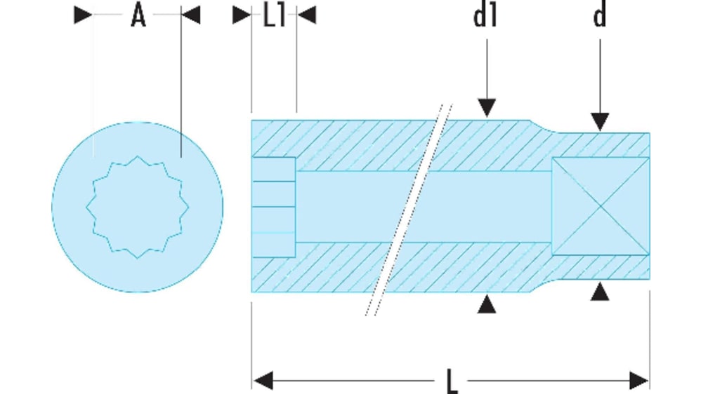 FACOM Steckschlüssel 1/2 Zoll – SW 27, Lang, 12-Kant, 77 Mm Länge, Glanzverchromt