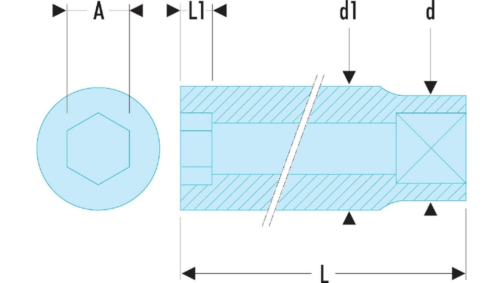 R.13 | Facom 1/4 in Drive 13mm Standard Socket, 6 point, 22 mm