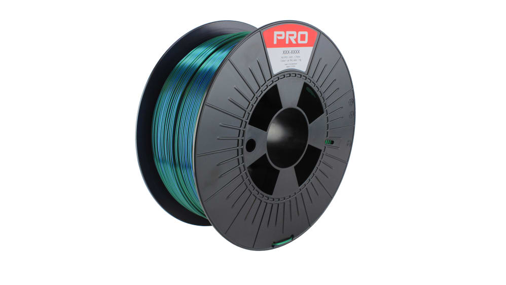 Filament pour imprimante 3D RS PRO, PLA, Ø 1.75mm, Bleu/vert, 1kg