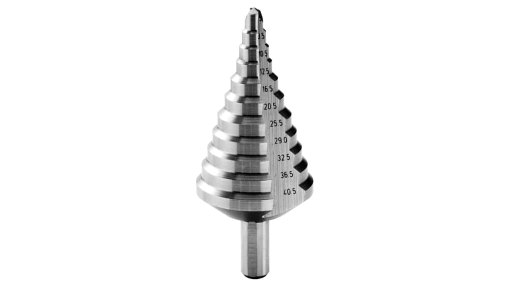 Facom ステップドリルビット, 高速度鋼 円筒形, 10段 6.5 mm, ドリル深