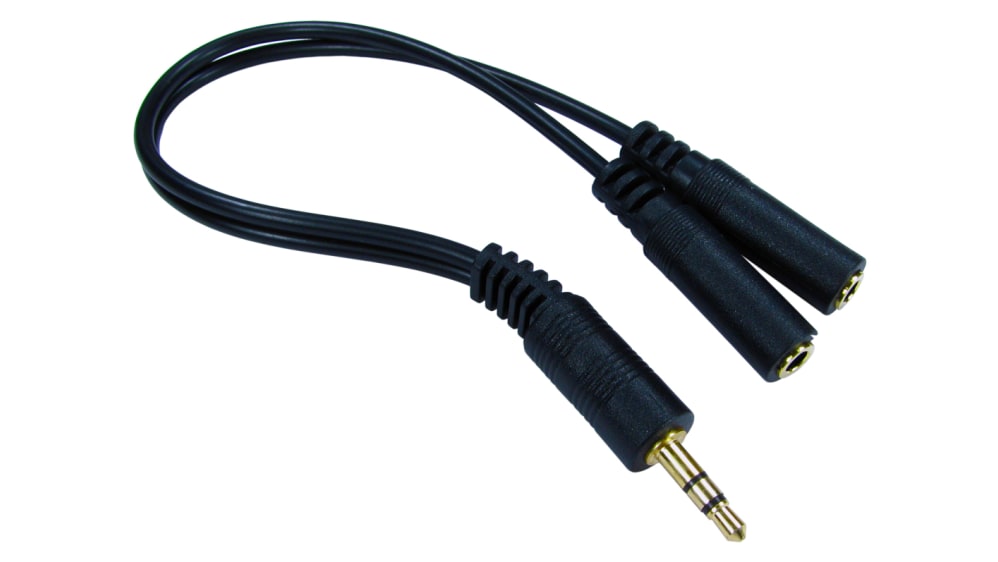 RS PRO Male Stereo Jack to Female Stereo Jack x Aux