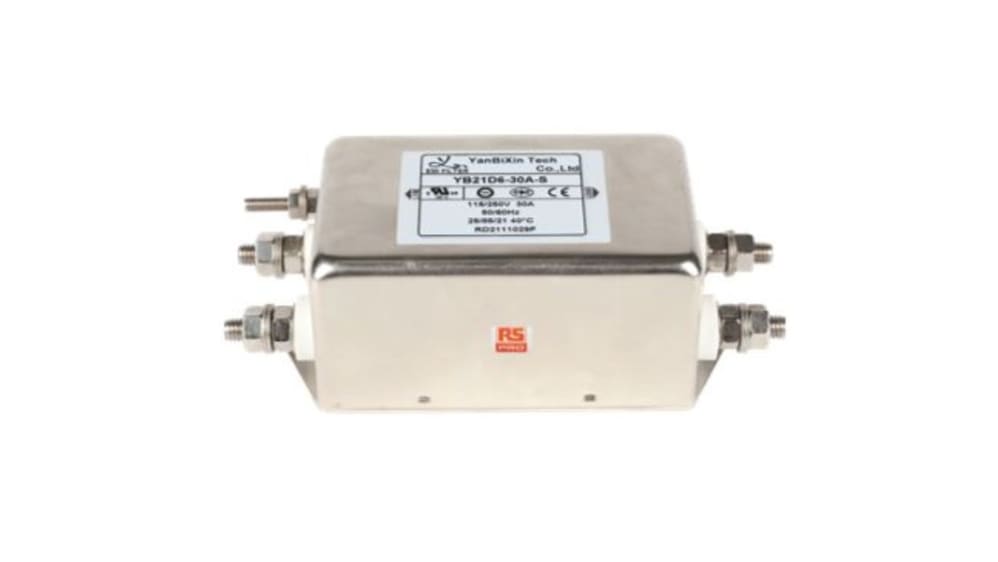 RS PRO 30 A 250V ac 50Hz, 60 Hz, Chassis Mount EMI Filter, Screw 1