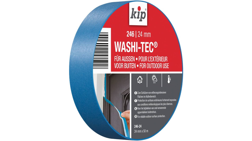 KIP マスキングテープ 紙 Washi Tec,幅：24 mm 青,長さ：50 m, 222845 | RS
