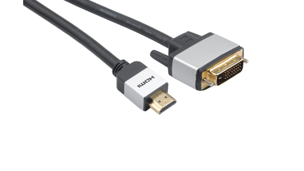 HDVIA 3 Okdo 1080p HDMI 1.4 Male HDMI to Male DVI D Single Link Cable 3m RS