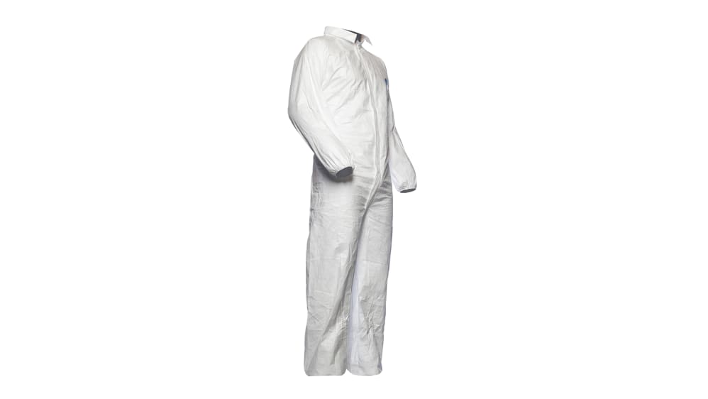 Mono desechable Unisex RS PRO de color Blanco, talla L, propiedades: Para  salas blancas