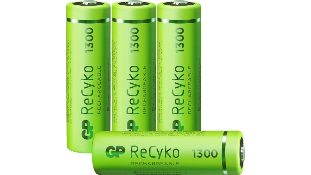 8 Batterie Ricaricabili GP ReCyko AA NiMH 1300mAh - Verdi, 1.2V, LR06