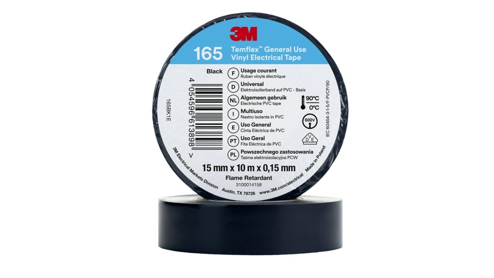 2 Rouleaux De Ruban Adhésif Isolant électrique – Largeur 3mm, Longueur 164ft (50m), Noir, Pour Bricolage Et électricité
