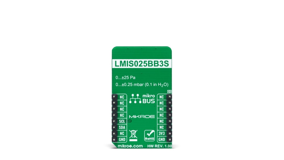 MikroElektronika LMIS025B VAV Press Click Entwicklungskit,  Differenzdrucksensor für mikroBUS-Socket