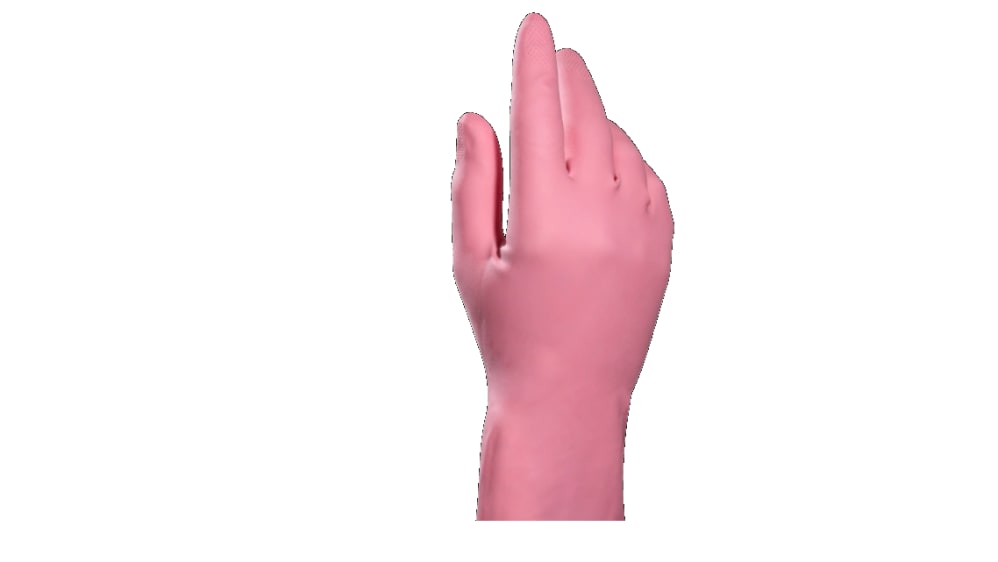 Mapa VITAL 115 Pink Latex Chemical Resistant Gloves, Size 7, Latex Coating